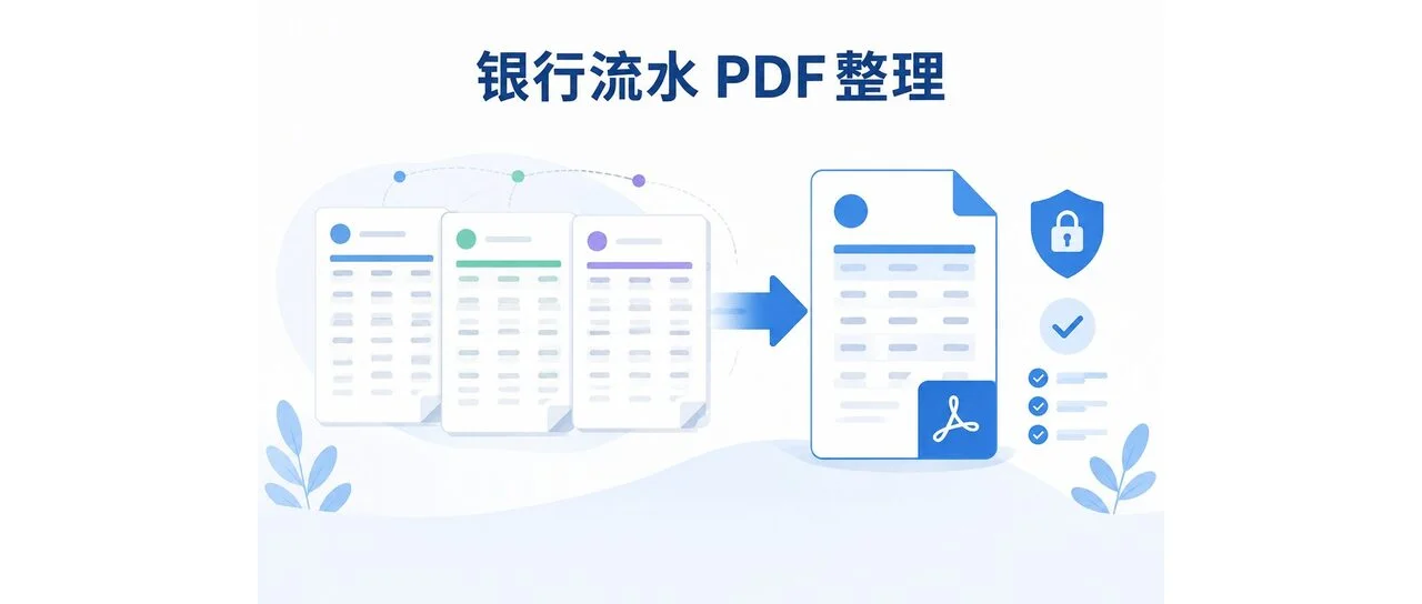 银行流水怎么稳妥整理成一个PDF？排序、合并、隐私检查与提交清单
