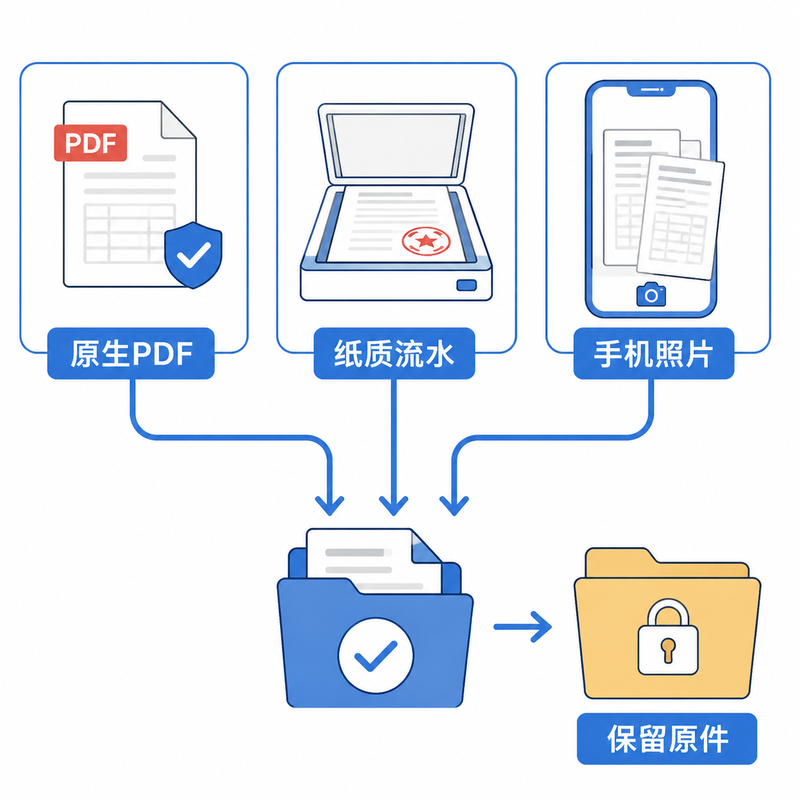 银行原生PDF、纸质流水和照片扫描件的处理路线