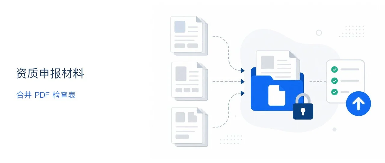 企业资质申报材料怎么合并PDF?身份证、社保、证书打包检查表