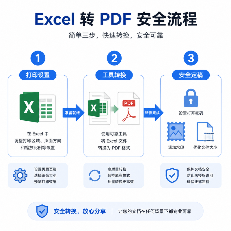 Excel转PDF工作流三步走：打印准备→工具转换→安全定稿