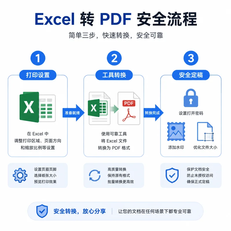 Excel转PDF工作流三步走:打印准备→工具转换→安全定稿