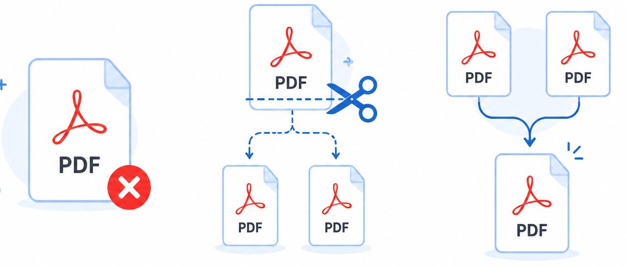 PDF 内容重组:拆分、删页、合并三个免费工具