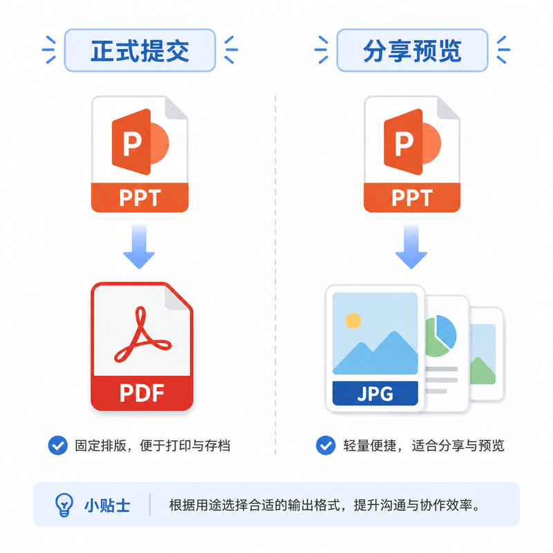 PPT转PDF和转图片两种输出模式对比