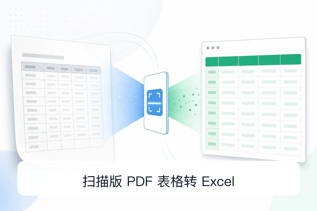扫描版PDF表格转Excel两步工作流
