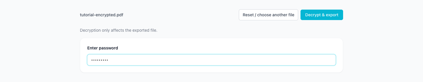 PDF 解密 - 在瀏覽器中處理