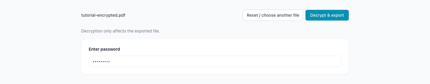 PDF 解密 - 匯出並下載結果