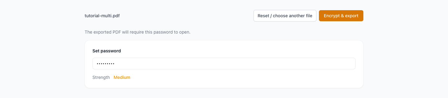 PDF 加密 - 匯出並下載結果