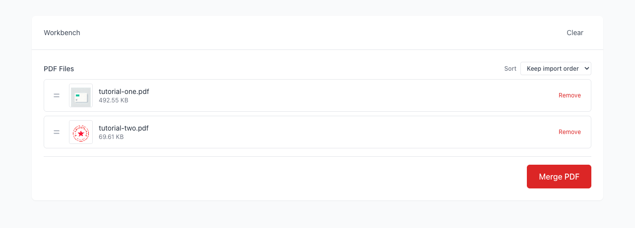 PDF 합치기 - 파일 가져오기