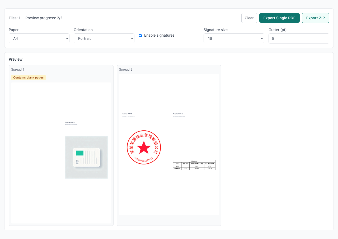 PDF Booklet - Upload PDFs for booklet printing
